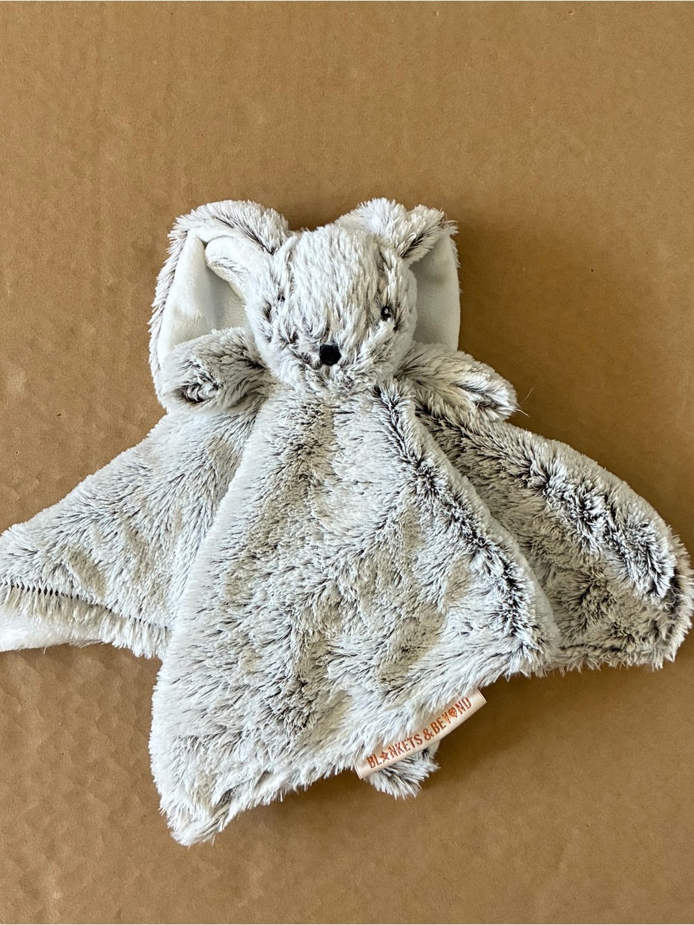 Blankets & Beyond Frosted Gray White Bunny Security Blanket Lovey Stuffed Animal